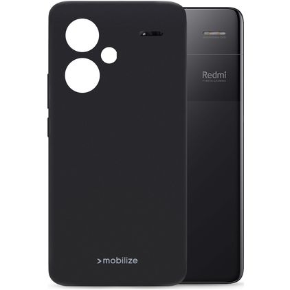 Mobilize Rubber Gelly Coque Xiaomi Redmi Note 13 Pro Plus Coque arrière en TPU Souple - Noir