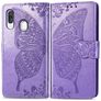 Mobigear Butterfly Housse Samsung Galaxy A40 Etui Porte-Monnaie - Violet
