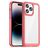 Mobigear Crystal Coque iPhone 14 Pro Max Coque arrière Rigide - Transparent / Rouge