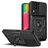 Mobigear Armor Ring Cam Slide Samsung Galaxy M53 Plastique rigide Coque arrière Antichoc avec bague de maintien - Noir
