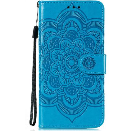 Mobigear Mandala Housse Motorola Moto E6s (2020) Etui Porte-Monnaie - Bleu