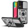 Mobigear Armor Ring Cam Slide Samsung Galaxy M53 Plastique rigide Coque arrière Antichoc avec bague de maintien - Argent