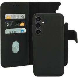 Mobiparts Housse Samsung Galaxy S23 FE Etui avec Coque Détachable en Cuir Véritable Porte-Monnaie - Noir