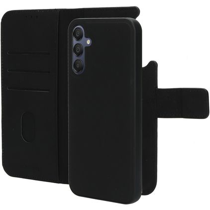 Mobiparts Housse Samsung Galaxy A15 Etui avec Coque Détachable en Cuir Véritable Porte-Monnaie - Noir