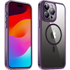 Valenta Trend Coque iPhone 15 Pro Max MagSafe Coque arrière Rigide - Transparent / Violet