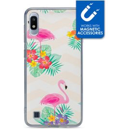 My Style Magneta Coque Samsung Galaxy A10 Coque arrière en TPU Souple - Flamingo
