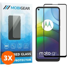 Mobigear Premium Motorola Moto G9 Power Verre trempé Protection d'écran - Compatible Coque - Noir (Lot de 3)