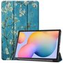 Mobigear Tri-Fold Coque Samsung Galaxy Tab S6 Lite Etui - Fleurs d'amande