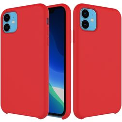 Mobigear Rubber Touch Coque iPhone 11 Coque arrière en Silicone - Rouge