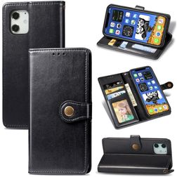 Mobigear Snap Button iPhone 12 Pro Max Étui Portefeuille - Noir