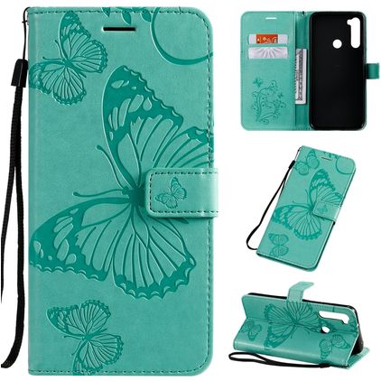 Mobigear Butterfly Housse Xiaomi Redmi Note 8T Etui Porte-Monnaie - Turquoise