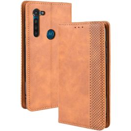 Mobigear Sensation Housse Motorola Moto G8 Power Etui Porte-Monnaie - Cognac