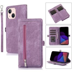 Mobigear Zipper Housse iPhone 14 Etui Porte-Monnaie - Violet