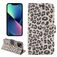 Mobigear Leopard Housse iPhone 14 Etui Porte-Monnaie - Marron