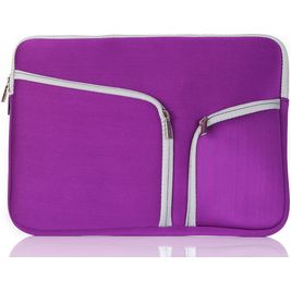 Mobigear Double Zipper Pochette Ordinateur portable en Neoprène 15 - 16 Pouces Housse ordinateur - Violet