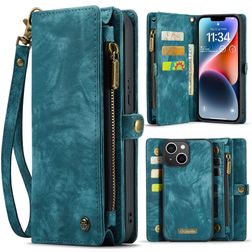 Caseme 008 Housse iPhone 15 Etui avec Coque Détachable Porte-Monnaie - Bleu