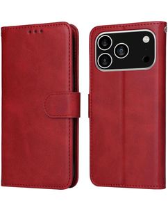 Mobigear Wallet iPhone 18 Pro Étui Portefeuille - Rouge