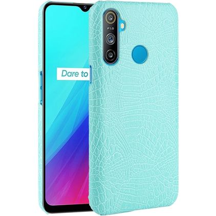 Mobigear Croco Coque Realme C3 Coque arrière Rigide - Turquoise
