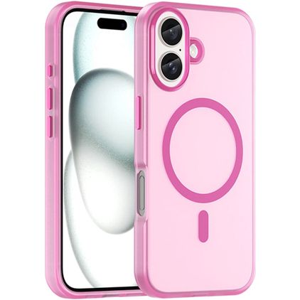Mobigear Shockproof Coque iPhone 16 Plus MagSafe Coque arrière en TPU Souple - Rose