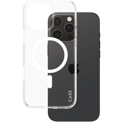 CARE by PanzerGlass Flagship Coque iPhone 16 Pro Max MagSafe Coque arrière Rigide - Transparent / Blanc