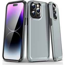 Mobigear Slim Armor Coque iPhone 15 Pro Max Coque arrière Rigide Anti-Chocs - Gris