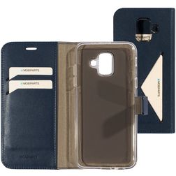 Mobiparts Classic Wallet Housse Samsung Galaxy A6 (2018) Etui Porte-Monnaie - Bleu