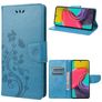 Mobigear Flowers Housse Samsung Galaxy M53 Etui Porte-Monnaie - Bleu