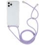 Mobigear Lanyard iPhone 12 Pro Max Coque avec cordon en TPU Souple - Transparent / Bleu / Violet