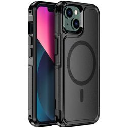 Mobigear Traveller Coque iPhone 14 Plus MagSafe Coque arrière Rigide Anti-Chocs - Noir