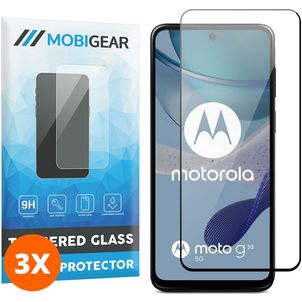 Mobigear Premium Motorola Moto G53 5G Verre trempé Protection d'écran - Compatible Coque - Noir (Lot de 3)