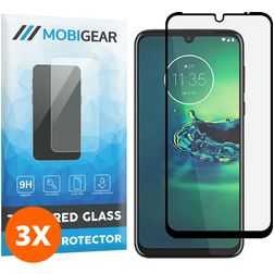 Mobigear Premium Motorola Moto G8 Plus Verre trempé Protection d'écran - Compatible Coque - Noir (Lot de 3)