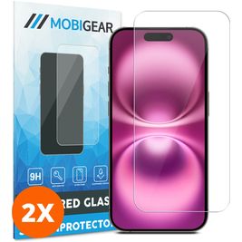 Mobigear iPhone 16 Verre trempé Protection d'écran - Compatible Coque (Lot de 2)