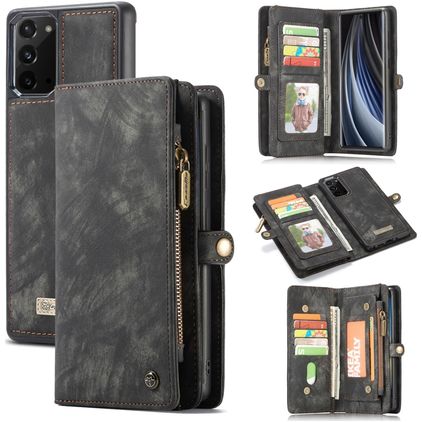 CaseMe 008 Samsung Galaxy Note 20 Coque Étui 2en1 avec coque amovible Portefeuille - Noir