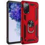 Mobigear Armor Ring Samsung Galaxy S20 FE Plastique rigide Coque arrière Antichoc avec bague de maintien - Rouge