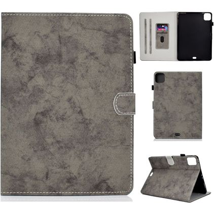 Mobigear Folio Coque iPad Air 4 (2020) Etui + Porte-crayon - Marbre Gris