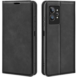 Mobigear Retro Slim Housse Realme GT2 Pro Etui Porte-Monnaie - Noir