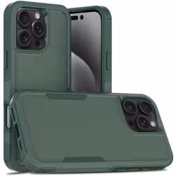 Mobigear Heavy Armor Coque iPhone 16 Pro Max Coque arrière Rigide Anti-Chocs - Vert