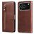 Mobigear Zipper Housse iPhone 17 Pro Etui Porte-Monnaie - Marron