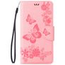 Mobigear Butterfly Housse iPhone SE (2022) Etui Porte-Monnaie - Rose