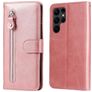 Mobigear Zipper Housse Samsung Galaxy S23 Ultra Etui Porte-Monnaie - Rose doré