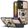 Mobigear Armor Ring Cam Slide Coque POCO F4 GT Coque arrière Rigide Anti-Chocs avec Anneau-Support et Protecteur Lentilles - Or