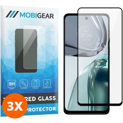 Mobigear Premium Motorola Moto G62 Verre trempé Protection d'écran - Compatible Coque - Noir (Lot de 3)