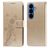 Mobigear Flowers Housse Samsung Galaxy S26 Etui Porte-Monnaie - Or