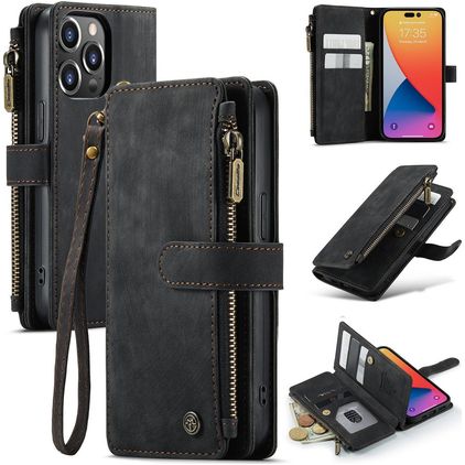 Caseme C30 Housse iPhone 14 Pro Etui Porte-Monnaie - Noir