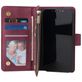Mobigear Zipper Housse iPhone 12 Etui Porte-Monnaie - Rouge