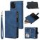 Mobigear Zipper iPhone 12 Étui Portefeuille - Bleu