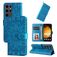 Mobigear Sunflower Housse Samsung Galaxy S24 Ultra Etui Porte-Monnaie - Bleu