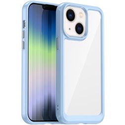 Mobigear Crystal Coque iPhone 14 Coque arrière Rigide - Transparent / Bleu