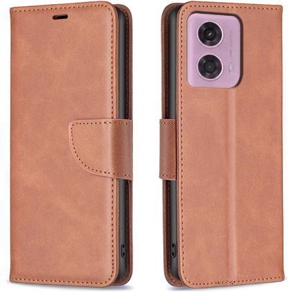 Mobigear Excellent Housse Motorola Moto E14 Etui Porte-Monnaie - Marron