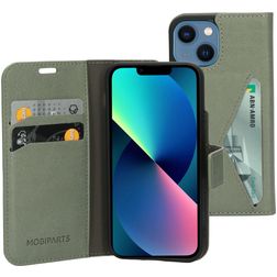 Mobiparts Classic Wallet Housse iPhone 13 Mini Etui Porte-Monnaie - Stone Green